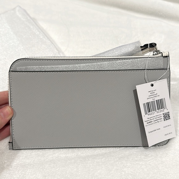 Kate Spade Lucy Medium L-Zip Wristlet, Platinum - Picture 4 of 10